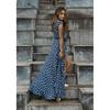 4 Colors Women's Fashion Boho Long Dot Dress Long Dress High Silt Printed Beach Dress Plus Size S-5XL