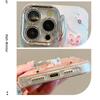 Phone Case For iPhone 11 12 13 14 Pro Max 14 15 Plus 12pro fashion Butterfly Rainbow Bunnies Pattern Invisible lens bracket protective film Back Cover