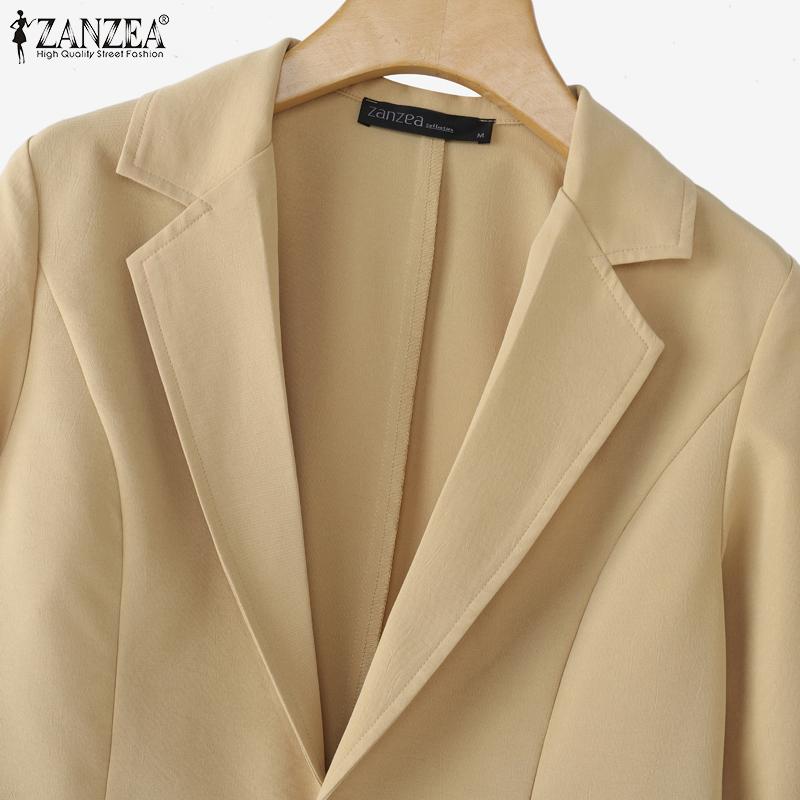ZANZEA Women Casual Suit Collar Loose Half Sleeve Cardigan Blouse