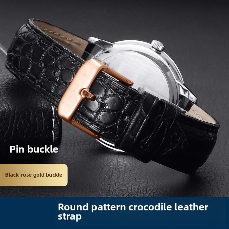 Crocodile Skin Watch Band 16mm 18mm 20mm 22mm 23mm 24mm Men Women Black Brown Genuine Leather Strap Bracelet for Any Watch Brand