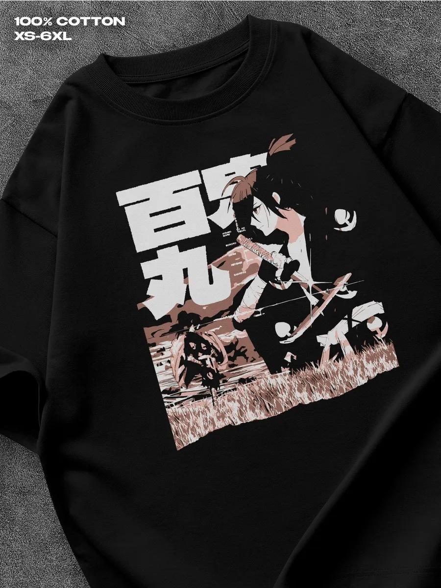 

Футболка Dororo аниме Мужская футболка Женские футболки с принтом букв Футболка с коротким рукавом Повседневная уличная футболка Топ XXXL