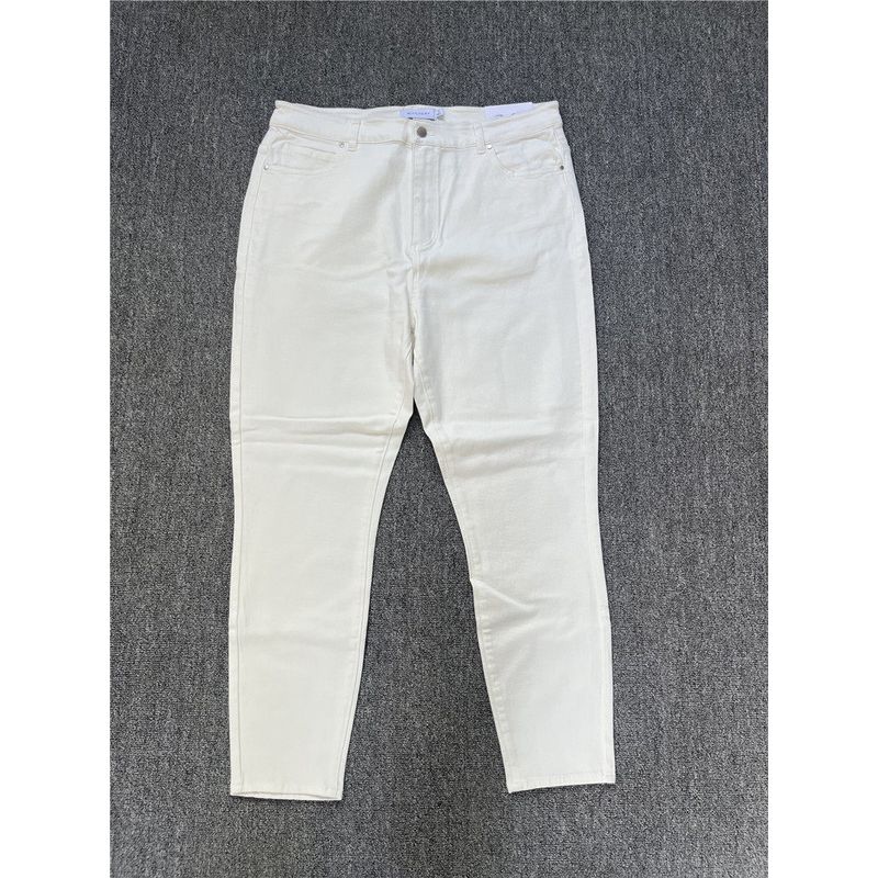 Trade, European and American Style, Plus Size, Suitable for Spring, Autumn, and Winter, Moderately Stretchy, Denim White, Plus-Size Women's Long Pants