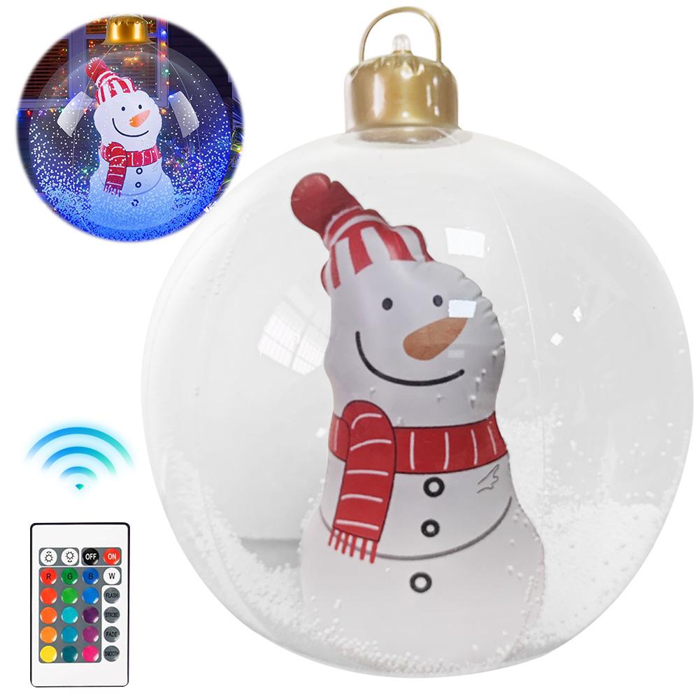 Christmas Luminous Inflatable Decorative Ball Outdoor Balloon Ornament Snowflake Blow Up Ornaments for Yard Porch Decoration