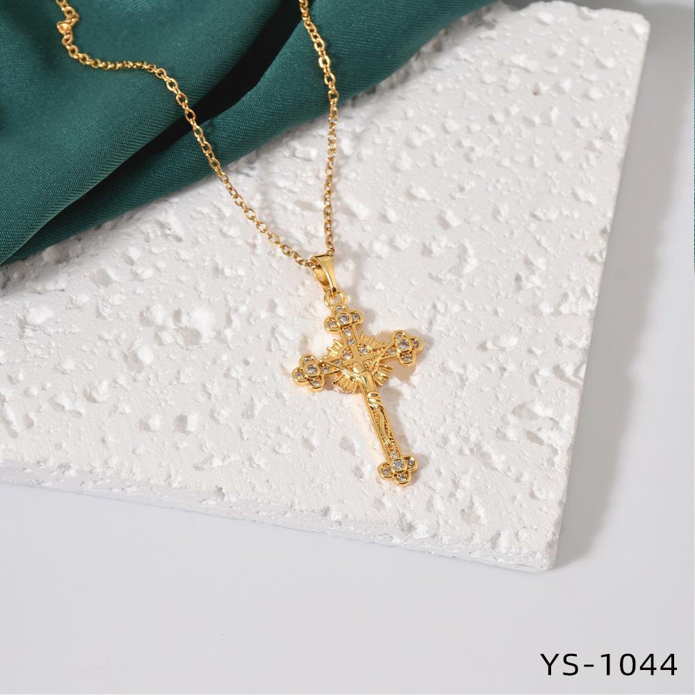 Fashion Trendy Titanium Steel Cross Necklace Women Luxury Versatile Accessory