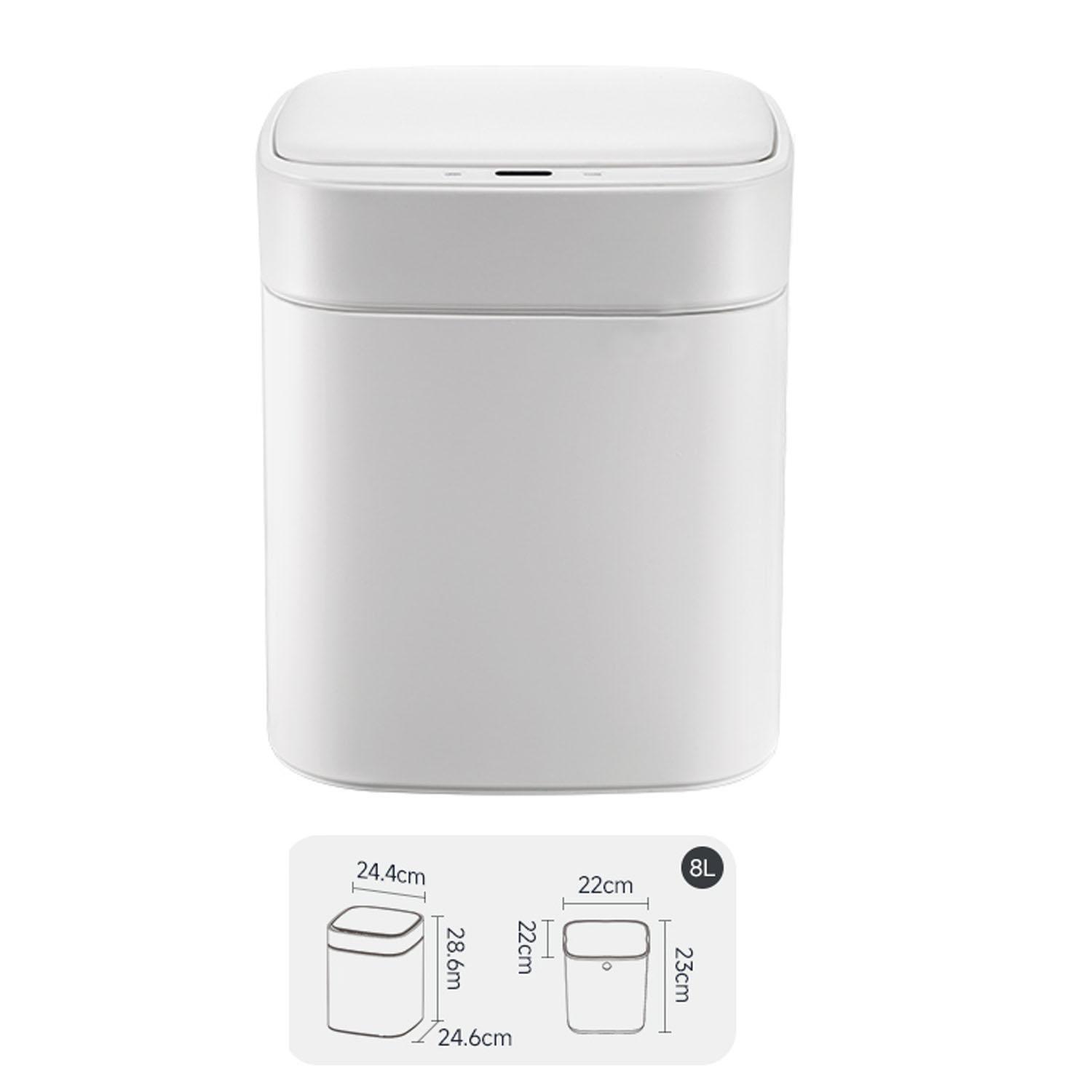 8L Smart Sensor Trash Can Electri Garbage Bin Automatic Bagging Living Room Trash Can Kitchen Office Home Bathroom Waste Bins 8L