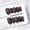 Press-på-naglar Fyrkantiga Falska Naglar med Glitterdesign Konstgjorda AkrylNaglar Glansiga Falska Naglar HelTäckande Klister-på-Naglar Lim-på-Naglar för Kvinnor