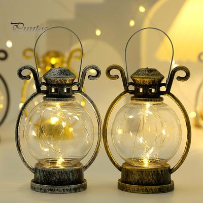 LED Fener Vintage Pil Kumandalı Taşınabilir Kolu Ev Dekor Alevsiz Elektronik Mum Lamba Gece Lambası Noel Cadılar Bayramı Partisi Festivali