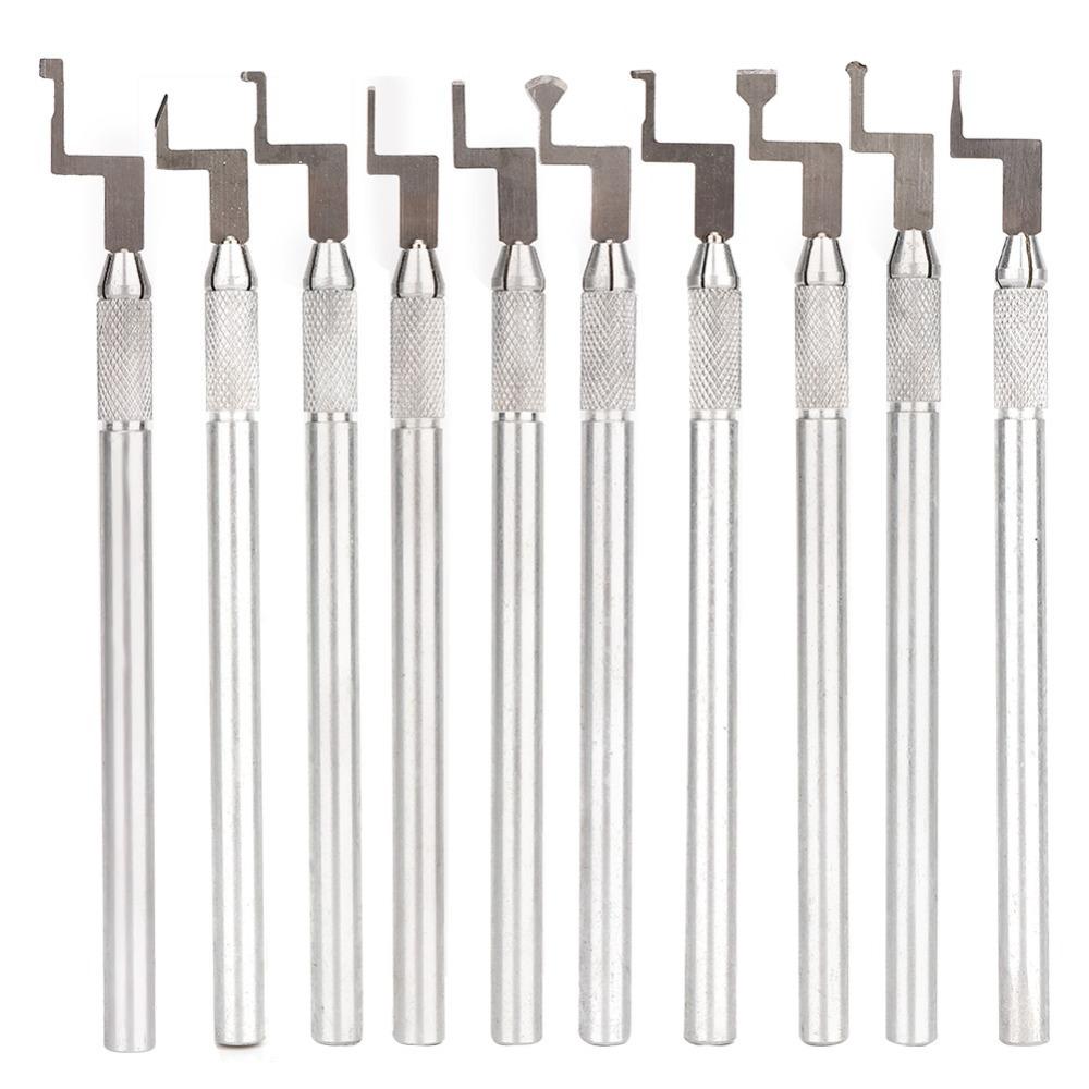 10Pcs Precision Metal Construction Wax Carving Pen With Handle Jewelry Making Tool Engraving Tool Wax Carving
