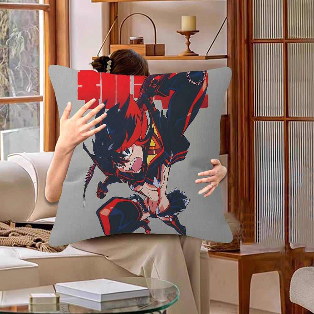 1pc Cool Anime K-KILL La KILL Vintage Cushion Cover Inches Farmhouse Decor Home Throw Pillow Covers for Couch Decorations