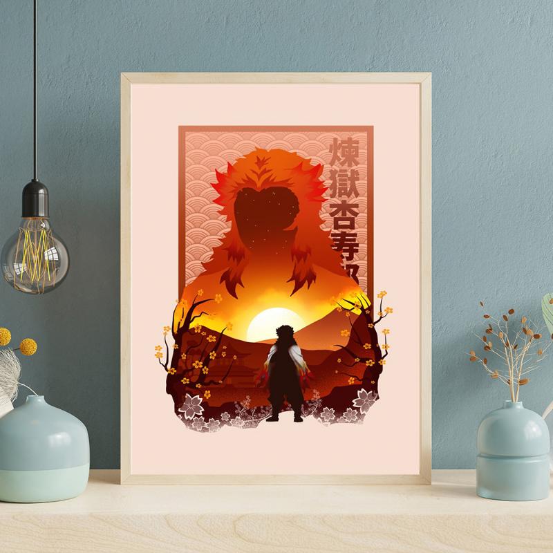 All Hashira Demon Slayer Colorful Poster Picture-in-Picture Canvas Painting Prints Wall Art Pictures for Living Room Home Decor