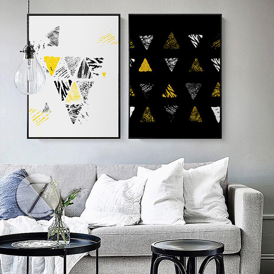 Buy Modern Black and White Geometric Wall Art Painting Abstract Wall ...