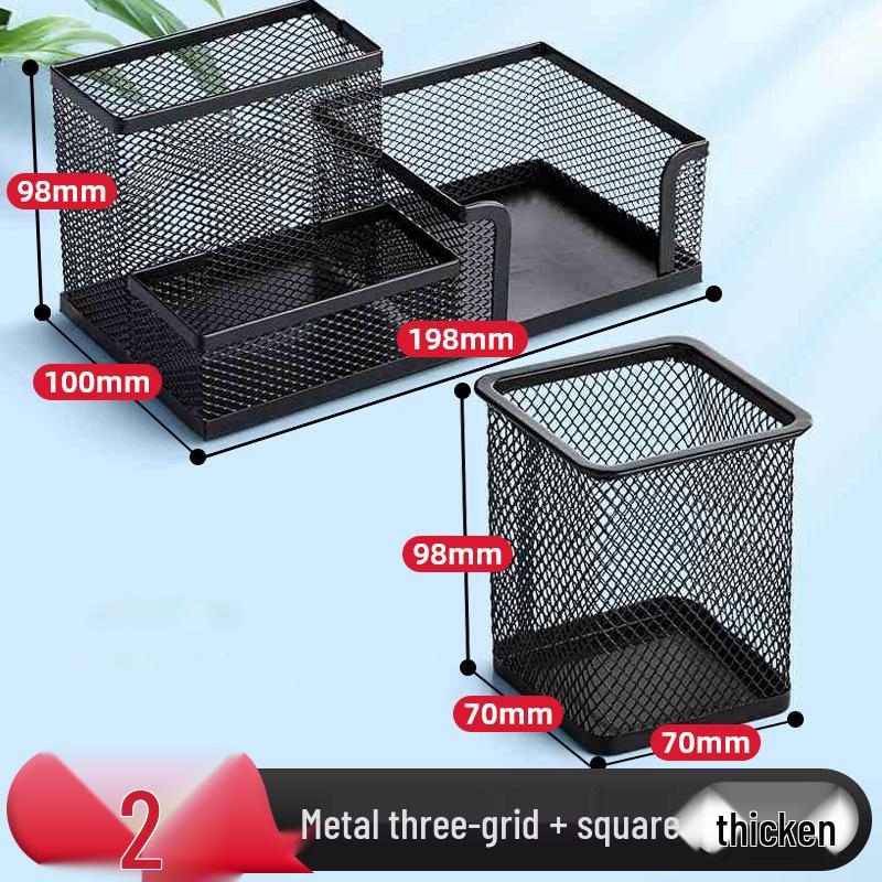 Minimalist Metal Pen Holder - Creative Desk Organizer and Stationery Storage Box