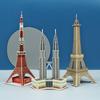 3D Paper Card World Famous Architectural Models Puzzle Handmade DIY Assembly Developmental Toys for Boys Gift