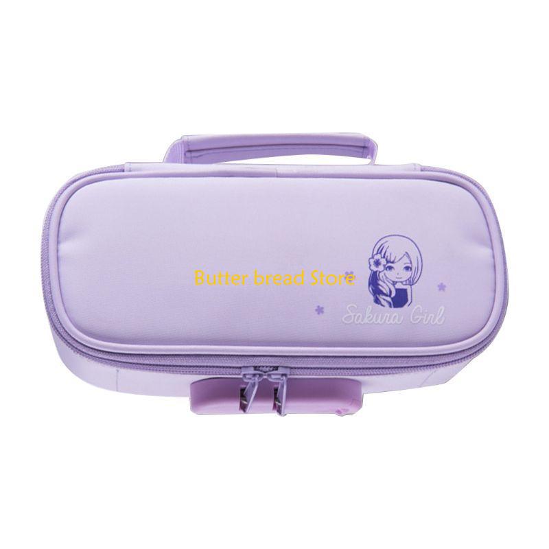 W89C Large Capacity Oxford Pencil Bag for Case for W/ Password Lock Zipper Pen Storag