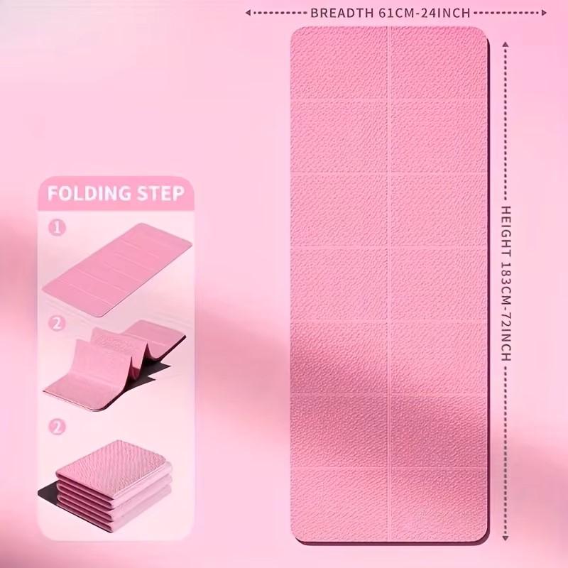 

Складной коврик для йоги из ТПЭ 61x183 см, нескользящий, легкий, портативный, для фитнеса, кемпинга, водонепроницаемый, легко чистится розовый