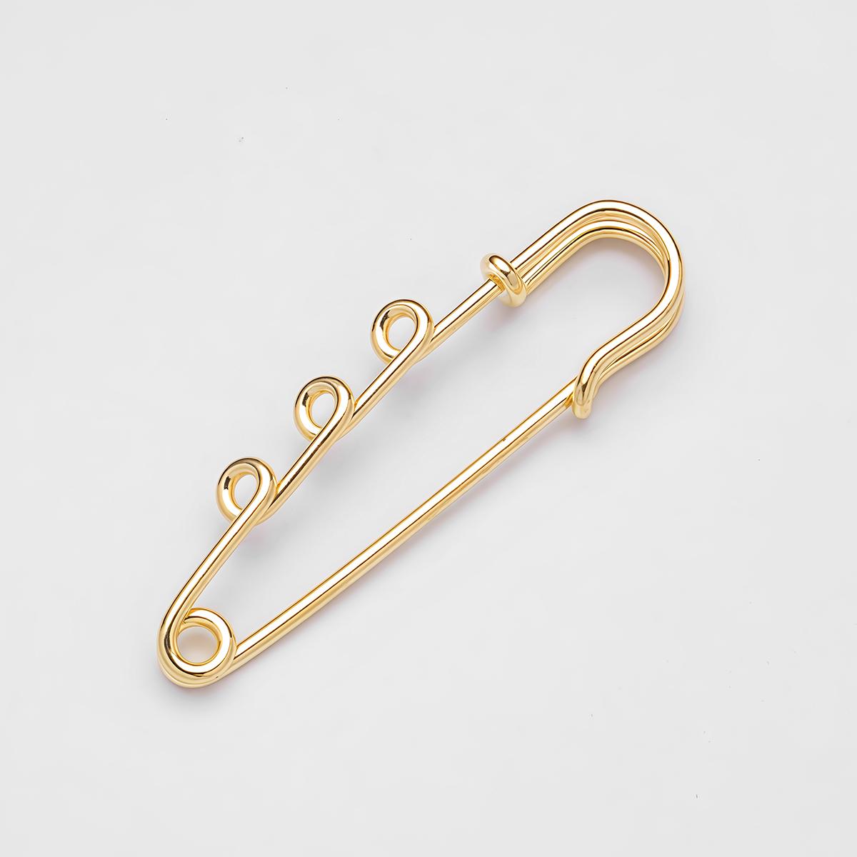 

5/10PCS Metal Large Safety Pin Brooch Blank Base Brooches Pins 3 Rings Fasteners DIY Craft Jewelry Making Supplies Accessories 50mm - 5 PCS золотий
