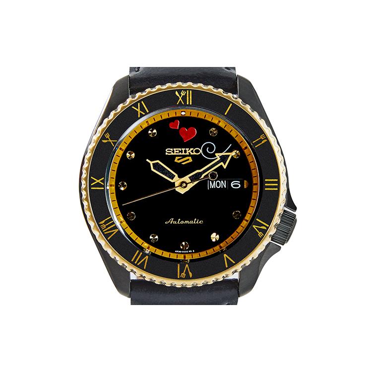 Seiko SEIKO5 Mechanical Movement Leather Strap Watch Men's Watches Black Dial SRPF64K1