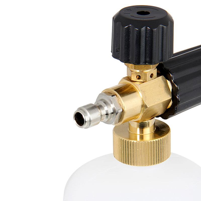 High Pressure Washer Nozzle Snow Foam Lance 1/4" Quick Connect Soap Foamer Cannon Generator Car Wash Cleaning Bottle 1L 3000Psi