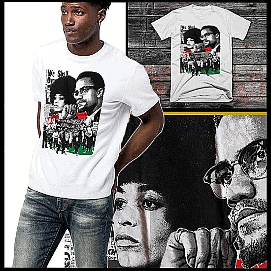 

Malcolm X T-Shirt Black History African Melanin African roots Nubian Power tee 4XL