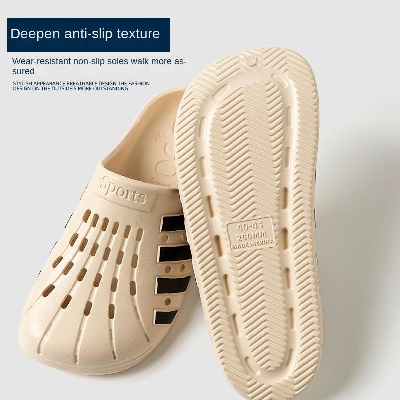 Matching Couple Hole-Pattern Sandals - Waterproof & Breathable Slip-On Slides for Summer, Lightweight Unisex Outdoor Beach Footwear with Flat Sole