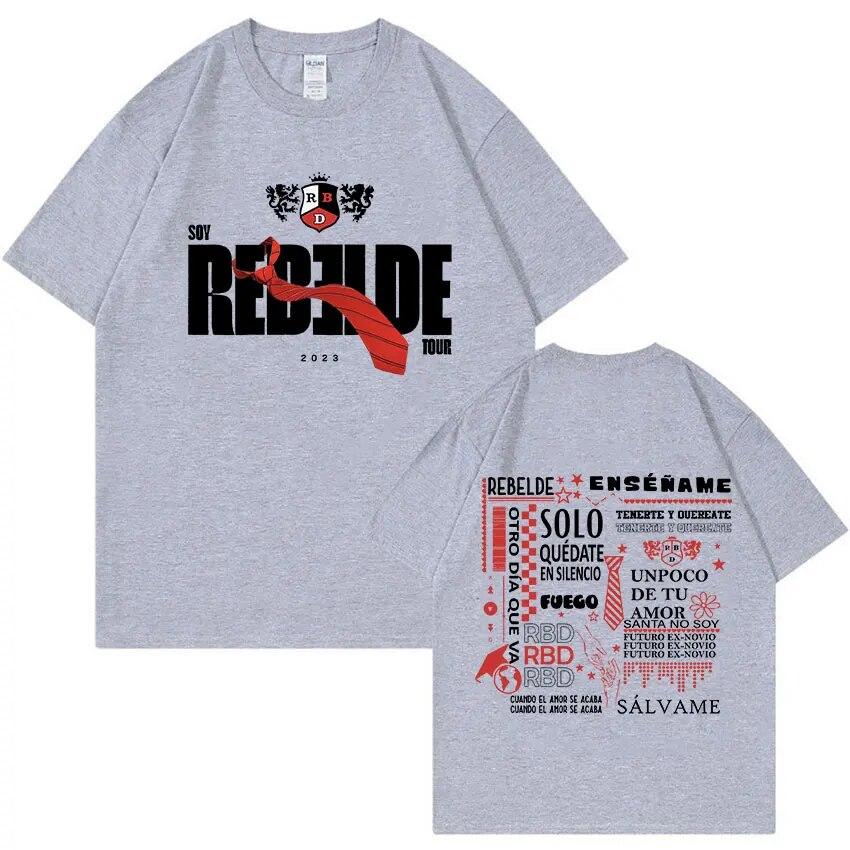 Rebelde RBD Tour Concert Graphic T-Shirt Unisex's WoUnisex Hip Hop Aesthetic T-shirts Fashion 100% Cotton Oversized T Shirt Streetwear