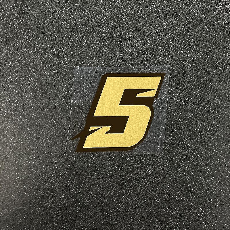 1PC Matte Gold Number 0-9 Motorcycle Stickers Waterproof for DIY Motorbike Fuel Tank Helmet Windshield Universal Vinyl Decals