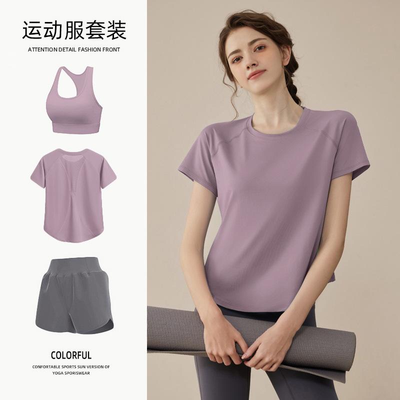 Tennis suit women's short-sleeved training clothes outdoor running quick-drying clothes thin badminton T-shirt fitness clothes