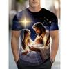 Men's 3D Print Jesus Virgin Mary T-Shirt Tops Casual Short Sleeve Crew Neck Jesus Birth Printed Tshirts For Men Streetwear