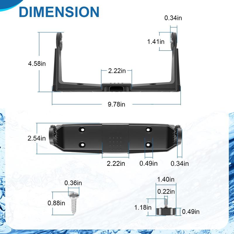 000-13702-001 Marine Gimbal Mounting Bracket with Knobs for GO9, NSS7 EVO3, Cruise 9, Vulcan9, Zeus³ 7 (Black)