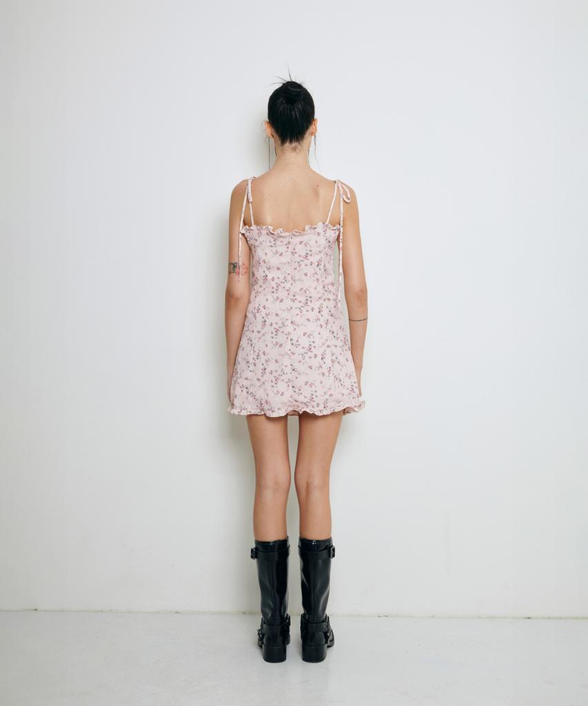 NICHT DEINE ROSE Rüschen-Minikleid (Rosa)