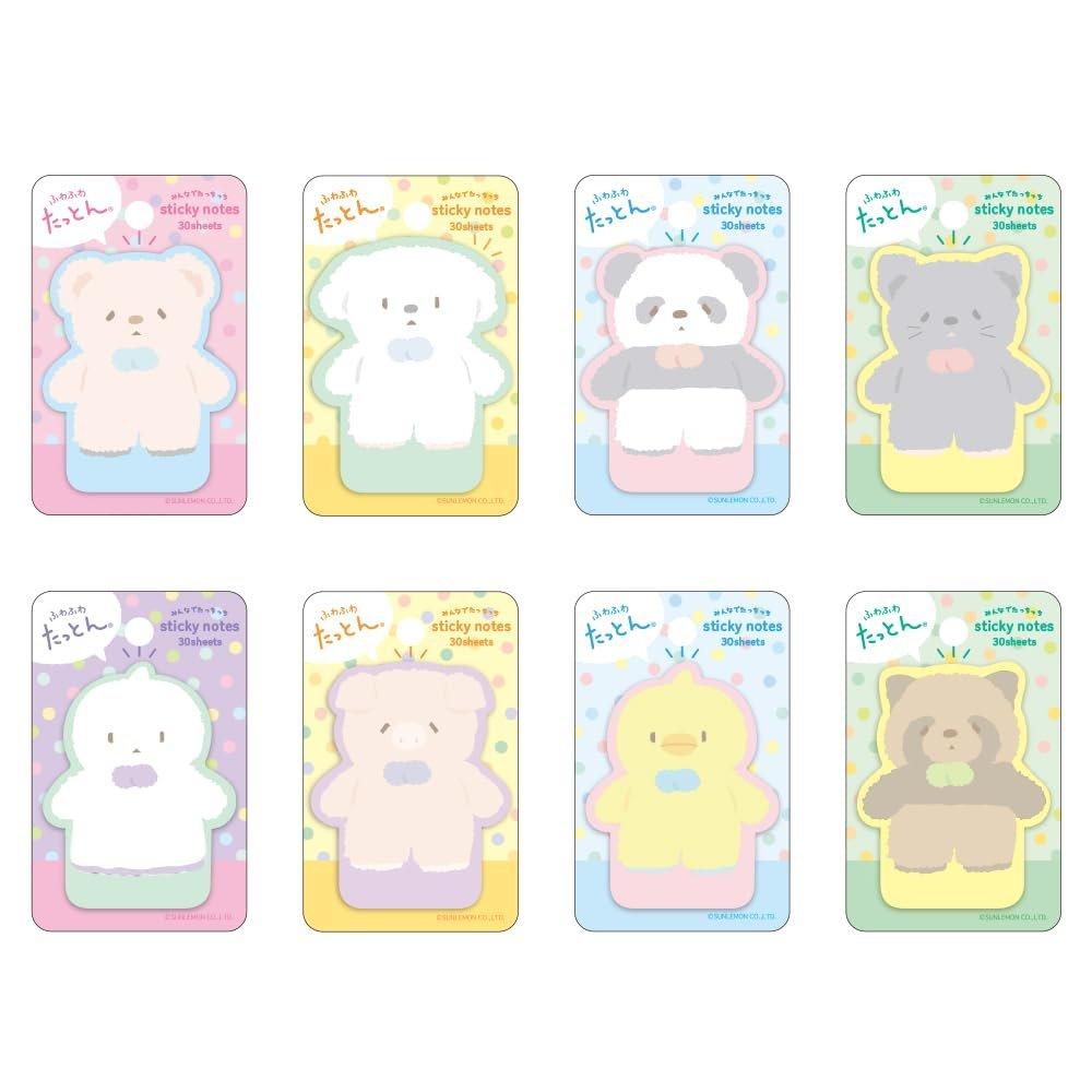 Nakabayashi Fuwafuwa Tatton Standing Sticky Notes Cat 54x69mm 30 Sheets FST-006-4 Kawaii Japanese Stationery Memo Pad