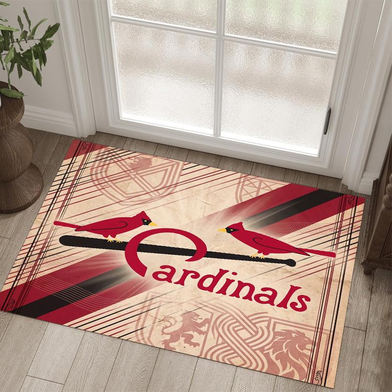 St. Louis Cardinals Design Crystal Velvet Carpet Cozy Non?Slip Printed Rug For Bedroom Living Room Entrance