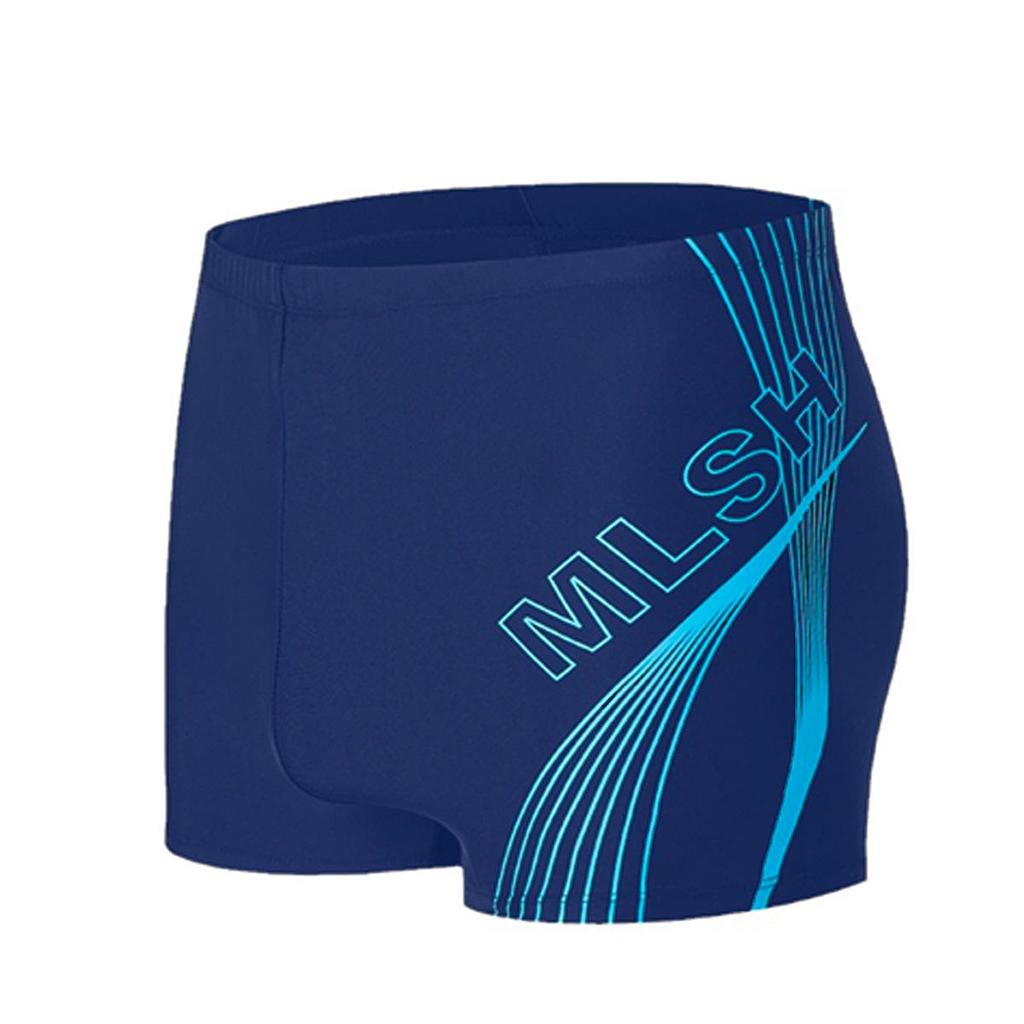 Schnelltrocknende Badehose mit Aufdruck für Herren: Bequeme, atmungsaktive Strand-Boxershorts