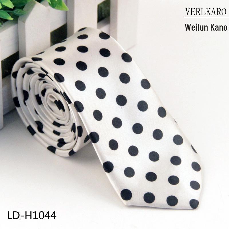Multi-Color Student 5cm Narrow British Casual Polyester Silk Printed Tie