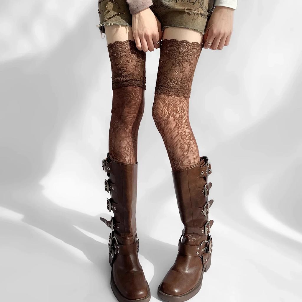 Knee-high Lace Lolita High-tube Sweet Long Tube Socks White Edging Long Tube Half Leg Vintage JK Style Women's Stockings