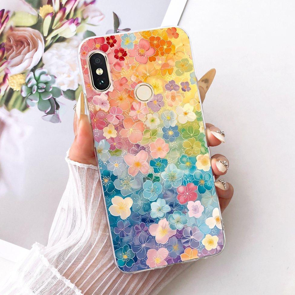 Transparent For Redmi 6 Pro Cover For Xiaomi Mi A2 Lite Case Cute Cartoon Fashion Butterfly Funny Painted Casing M1805D1SG