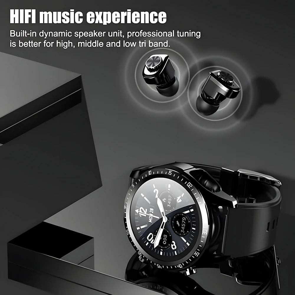 2025 New Headset Smart Watch With Earbuds TWS Bluetooth Call Music Control Blood Pressure Detect Smartwatch For Men Android IOS