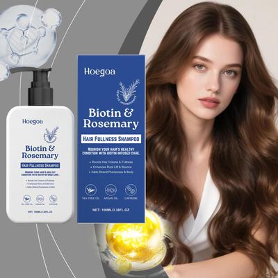Hoegoa Rosmarin Biotin Shampoo: Reinigt die Kopfhaut sanft, macht sie seidenglattt und belebt das Haar.