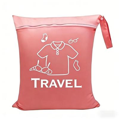 Oxford Cloth Travel Clothing Storage Bag Waterproof Washable Laundry Bag Zipper Large Capacity Handheld Wash Bag Gym Sports