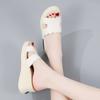 Women Black Slide Slippers Summer Wedge Sandals Open Toe Casual Thick Sole Platform Slippers Plus Size