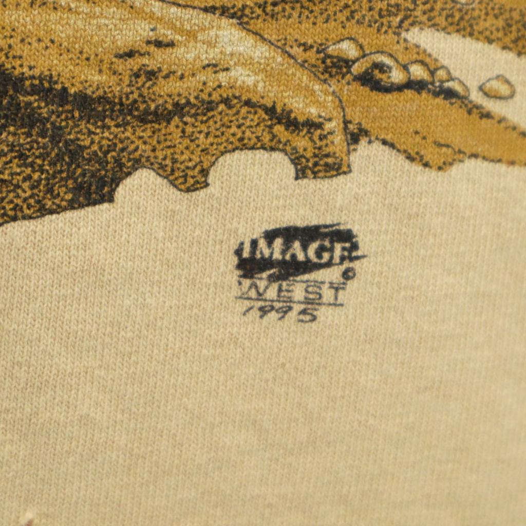 anvil 90s Made in USA Old Short sleeve T-shirt 2X Beige Single stitch Men's Used