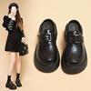 Autumn bag head half slippers women's retro small leather shoes muffin thick sole one pedal buckle with cool slippers