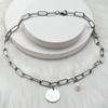 Meier Natural baroque freshwater pearl disc pendant exquisite metal necklace