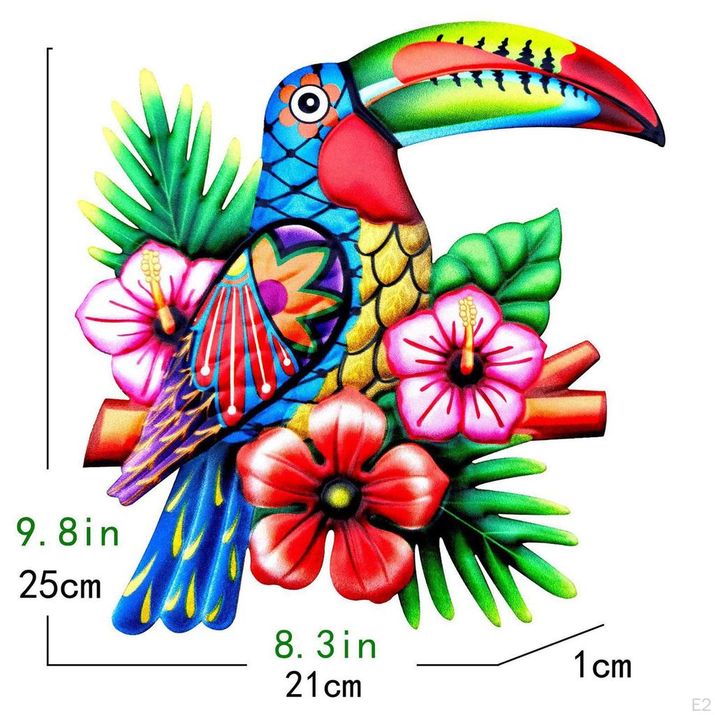 Creative Parrot Wall Art Sculpture Hanging Decor Ornament Metal for Living Room Home