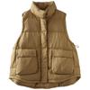 Winter new down vest women's retro stand-up collar large pocket ruffle edge casual warm white duck down jacket