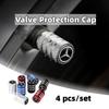 GLC GLB 4pcs Car Tire Stem Valve Caps Dustproof Caps Cover Accessories For Benz W211 W124 W176 W177 C180 C200 C260 C300 GLC CLE