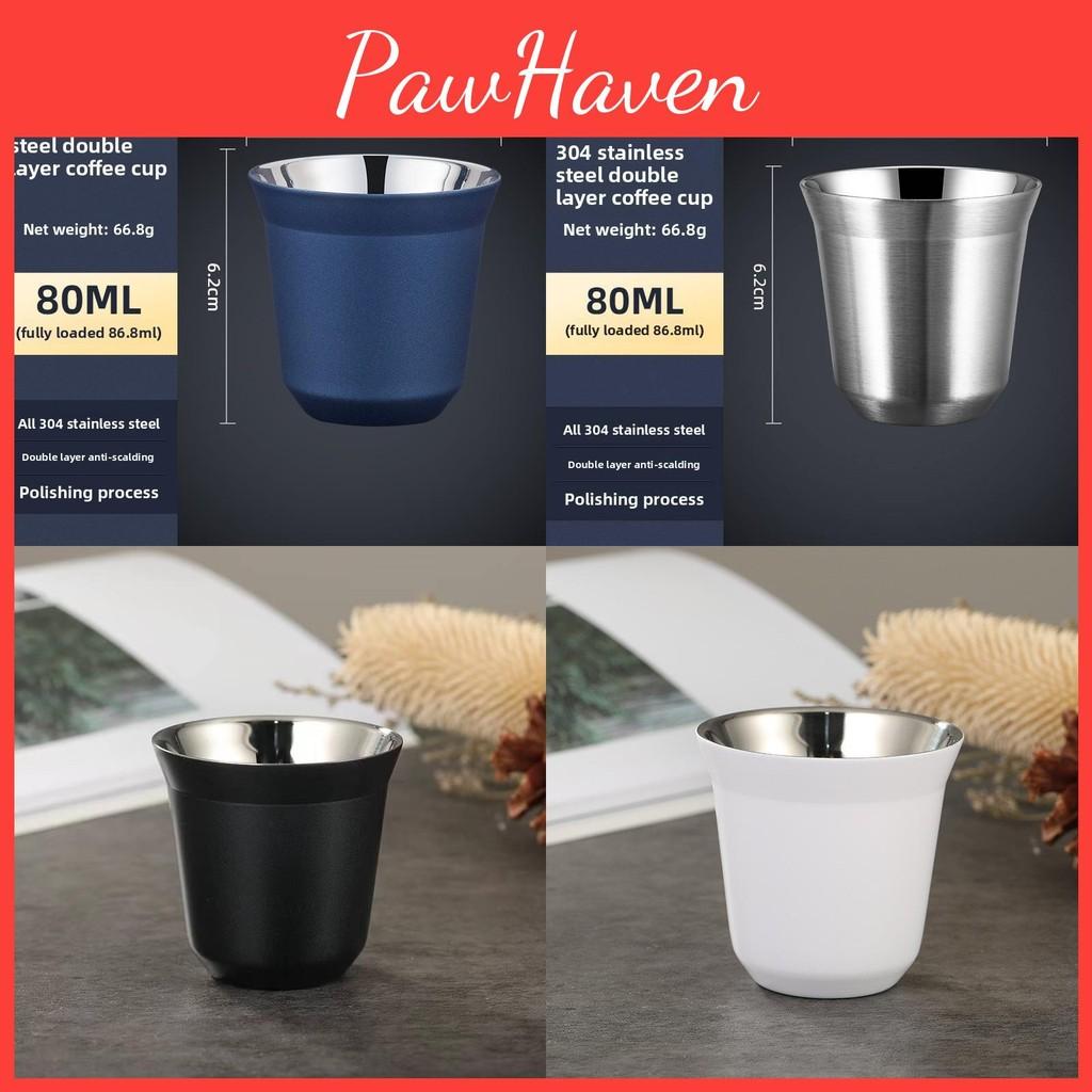 Stainless Double Wall Steel Espresso Cup Insulation Coffee Capsule Mugs Shape