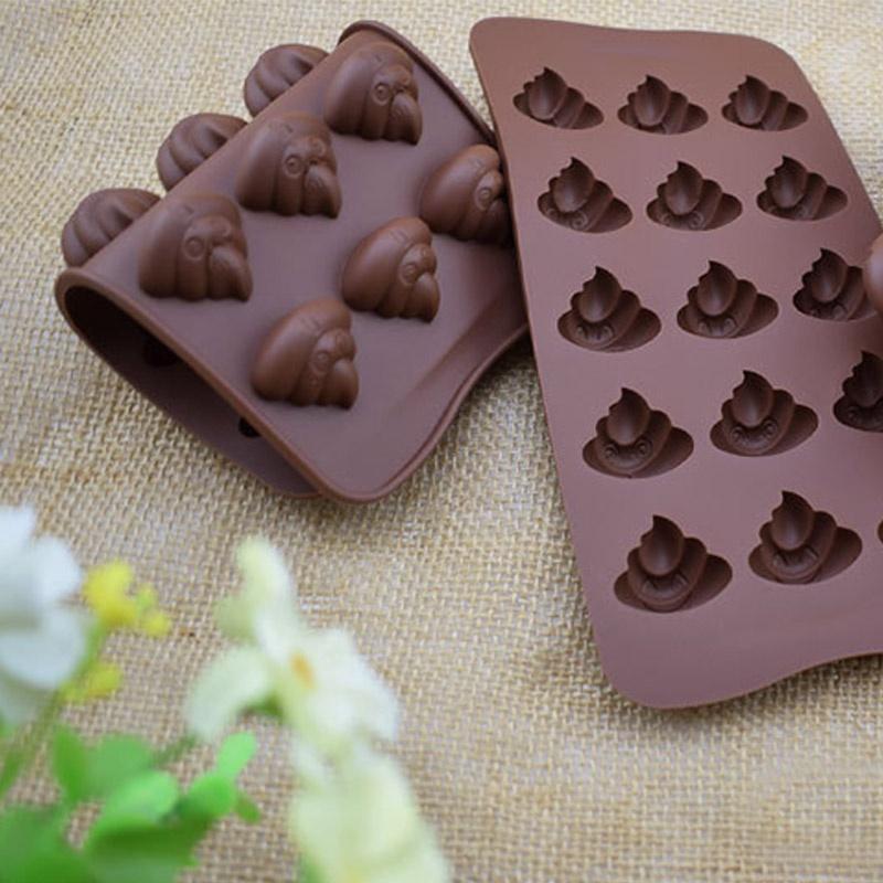 New 15 Lattices Shit Faeces Shape Food Grade Silicone Cake Mold