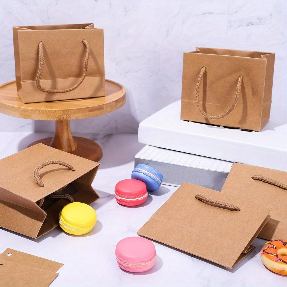 20pcs Mini Kraft Gift Bags with Handles Brown Small Paper Bags Mini Party Favors for Fall Thanksgiving Bridal Baby Shower Wedding Birthday Party