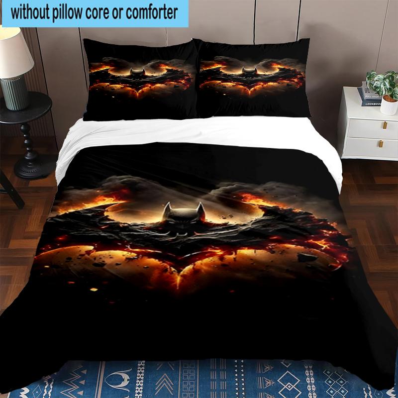 3PCS Dark Knight Rising Bedding Set,Including 1pc Duvet Cover And 2pcs Pillowcases Perfect for Bedroom, Dormitory, Fan Christmas Gift